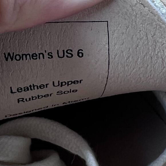 Consciously Baby Leather Woven Sneaker Lace Up Shoes Bone Women's 6 NWB - Picture 9 of 10